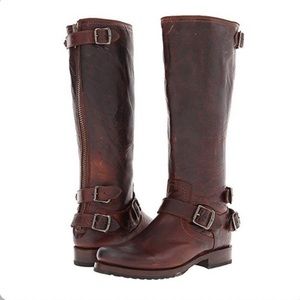 Frye Veronica Back Zip Tall Boots, Cognac